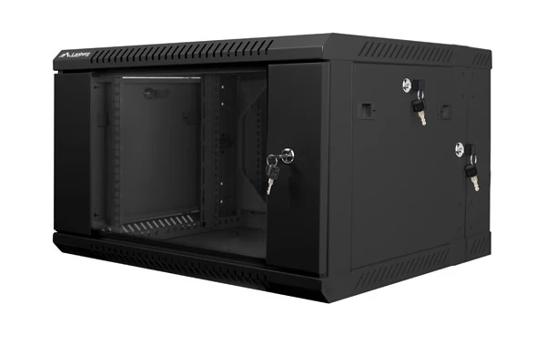 įrengimo Spinta Dviguba Sekcija 19&amp;#039;&amp;#039; 6u 600x600mm Juoda