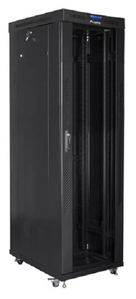 įrengimo Stovas 19&amp;quot; 42u 600x1000 Black Lcd Glass Door Lanberg (flat Pack)