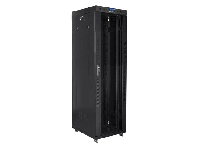 įrengimo Stovas 19&amp;quot; 42u 600x800 Black Glass Door Lcd Lanberg (flat Pack)
