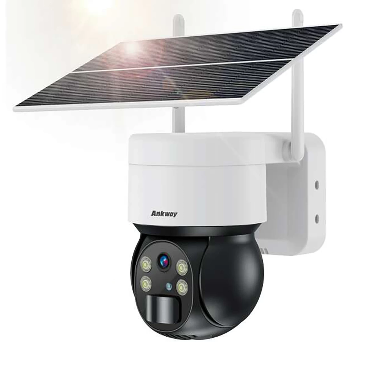 Išmanioji Ptz Wifi Saulės Kamera Su 5 W Saulės Kolektoriumi Asc006-wf - Balta