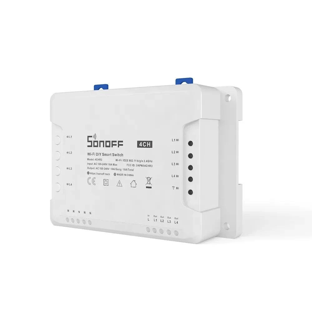 Išmanusis 4 Kanalų Wifi Srovės Jungiklis Baltas 4chr3
