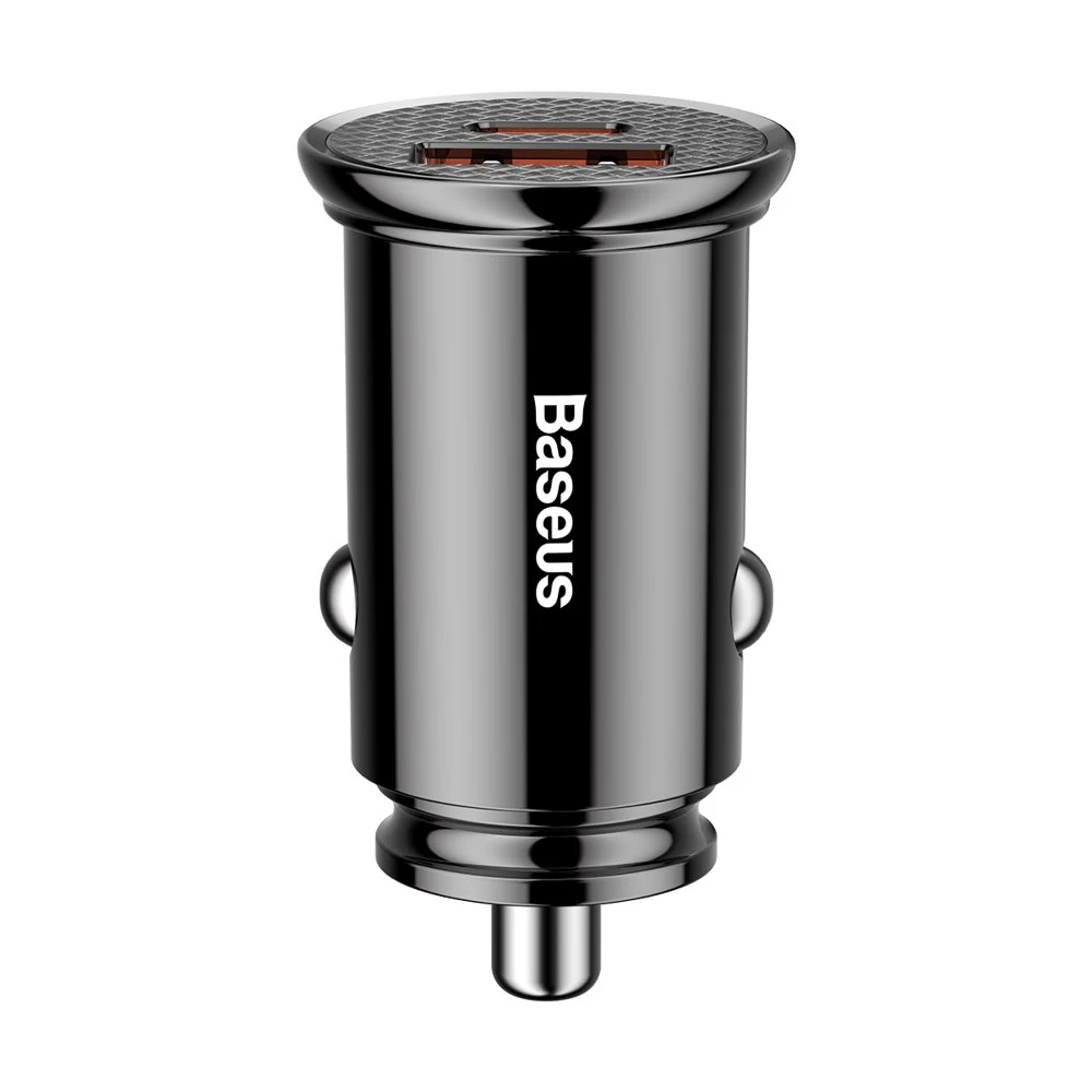 Išmanusis Automobilinis įkroviklis Su Usb Ir Usb-c Qc Pd Prievadais, Juodas