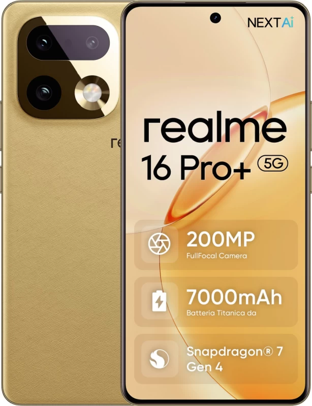 Išmanusis Telefonas Realme 16 Pro+ 5g 12/512gb Gold 512 Gb Gold Tkoralsza0173