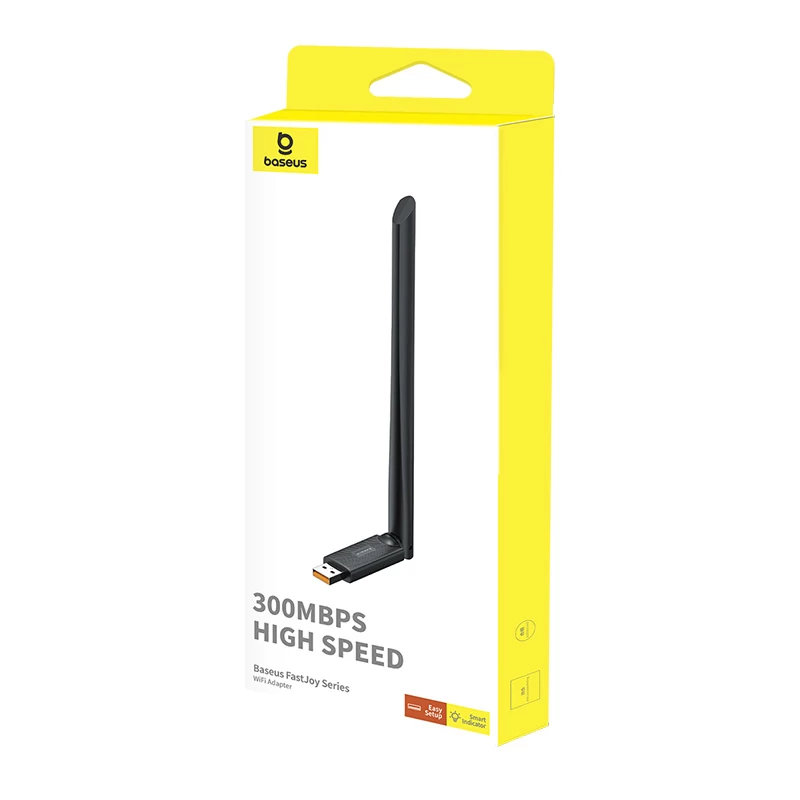 Išorinis Usb Wifi 2.4ghz 300mbps Tinklo Adapteris Su 6dbi Antena, Juodas