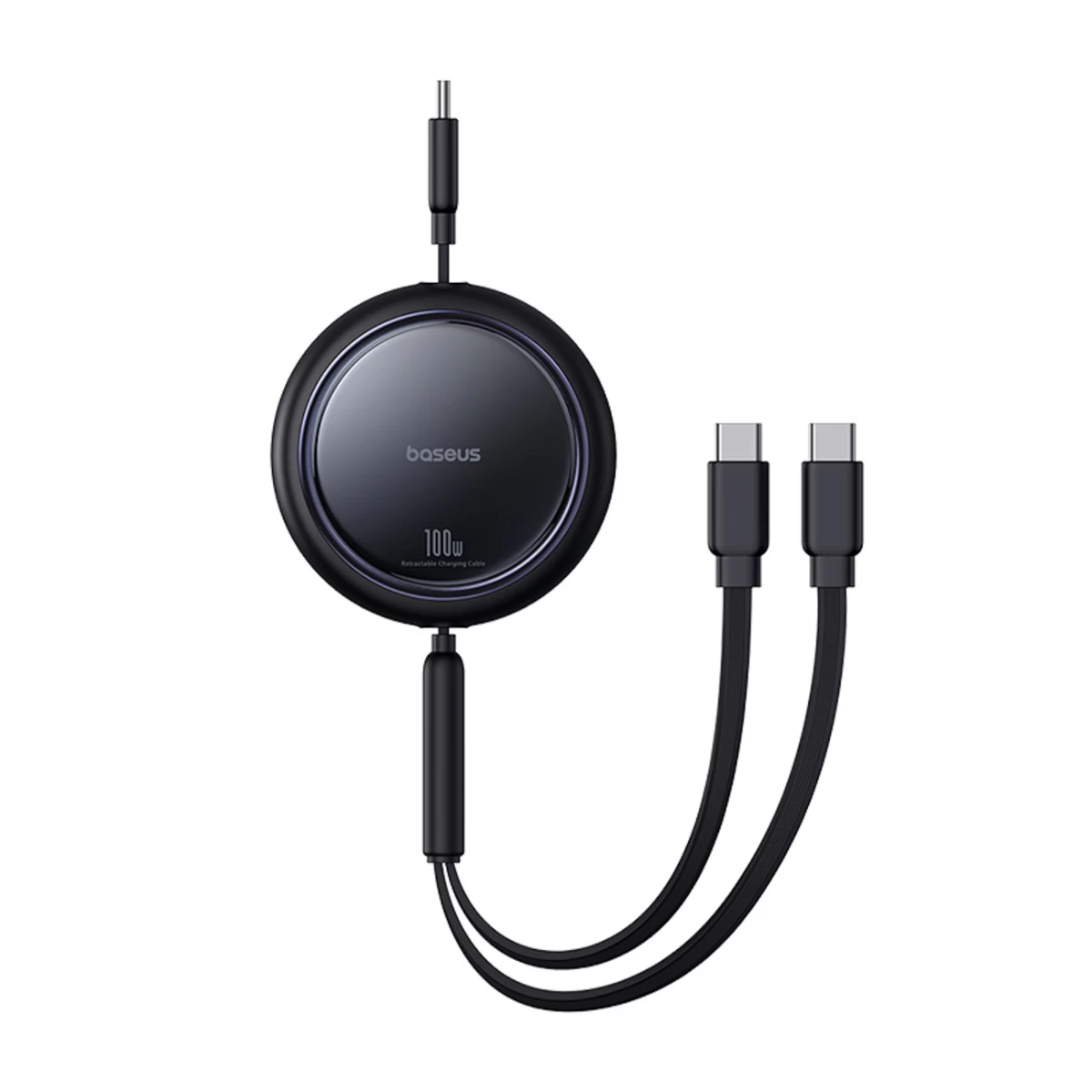Ištraukiamasis Usb-c Kabelis - 2 X Usb-c Bright Mirror Series 100w 1 M - Juodas