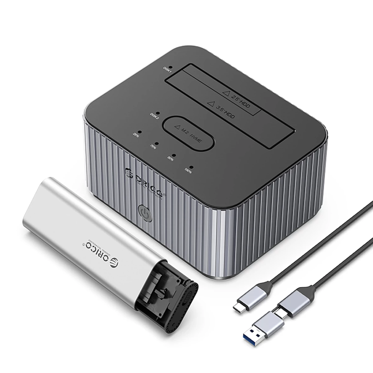 It28e-c Dokinė Stotelė Su Klonavimo Funkcija, Skirta 2 M.2 Nvme 2,5'' / 3,5'' Hdd / 2,5'' Ssd - Pilka It28e-c Dokinė Stotelė Su Klonavimo Funkcija, Skirta 2 M.2 Nvme 2,5'' / 3,5'' Hdd / 2,5'' Ssd - Pilka