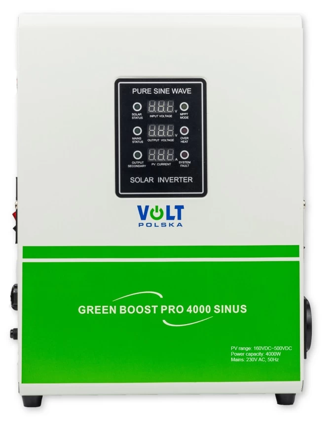 Įtampos keitiklis (inverteris) GREEN BOOST PRO 4000 BYPASS (160-500VDC), švarus taisyklingas sinusas, VOLT POLSKA