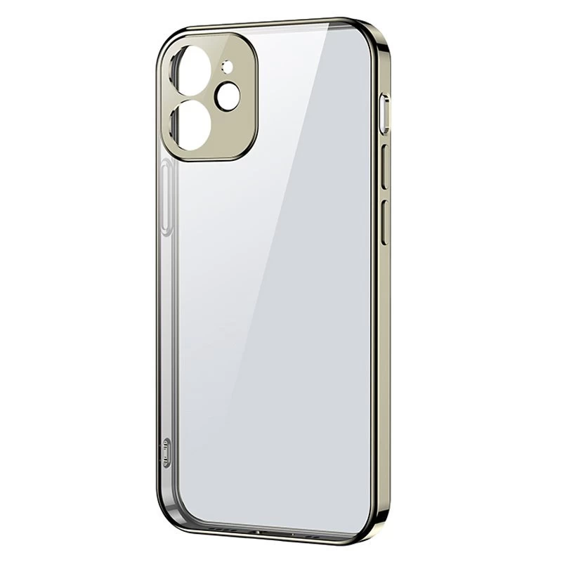 Itin Plonas Permatomas Dėklas Su Metaliniu Rėmeliu iphone 12 Pro Max Aukso Spalvos