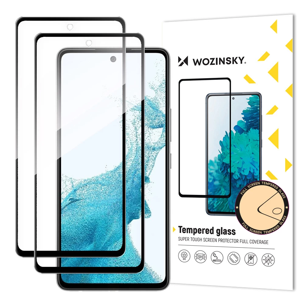 Itin Tvirtas Viso Ekrano Grūdintas Stiklas Su Rėmeliu Samsung Galaxy A53 5g Juodas Kit 2 Vnt.