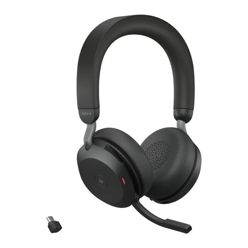 Jabra Evolve2 75 MS Teams Belaidės ausinės, Bluetooth, USB-C, Juoda