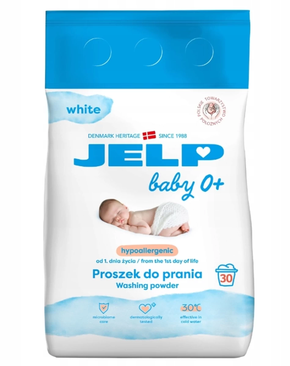jelp Baby 0+ Balti Skalbimo Milteliai, 2,25 Kg