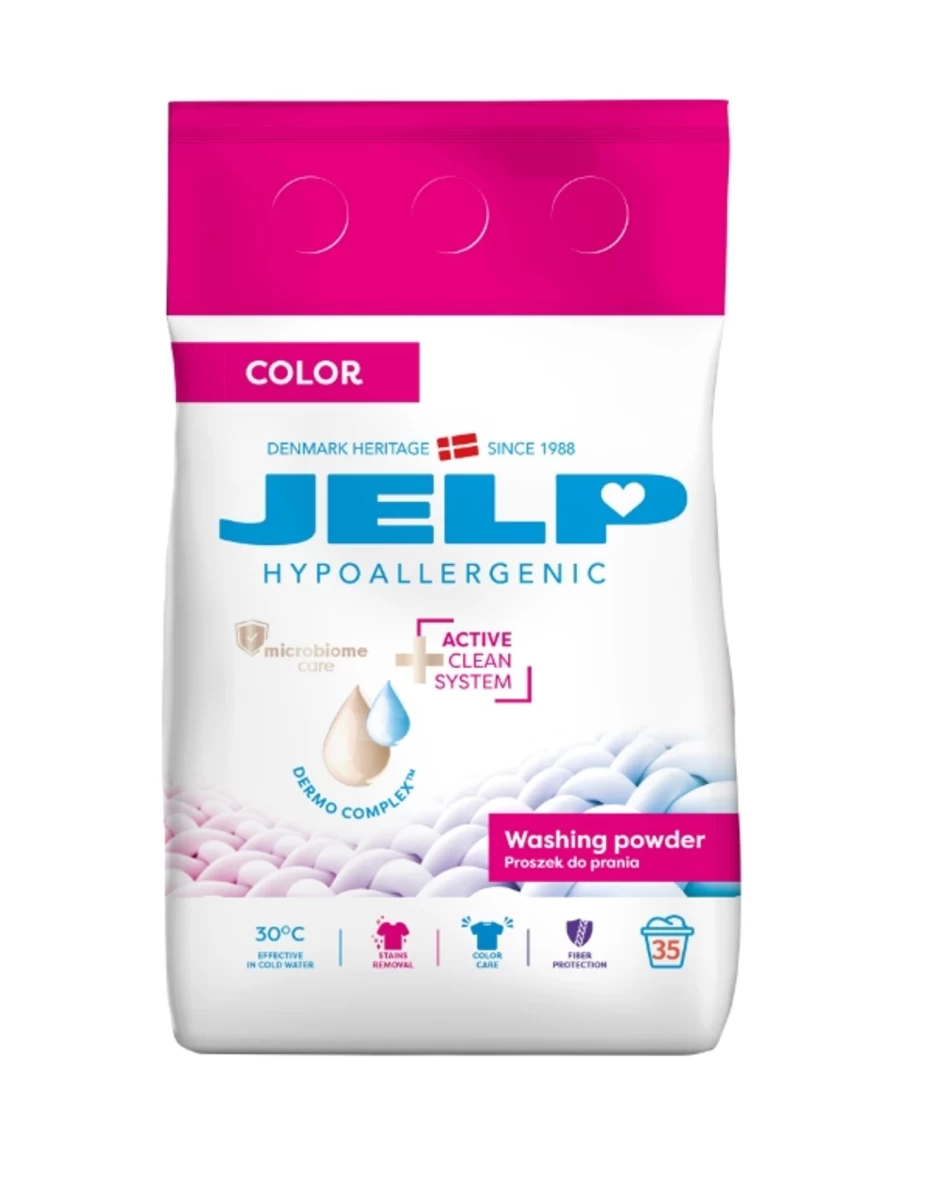jelp, Hipoalerginiai Skalbimo Milteliai Spalvotiems Audiniams, 2,1 Kg