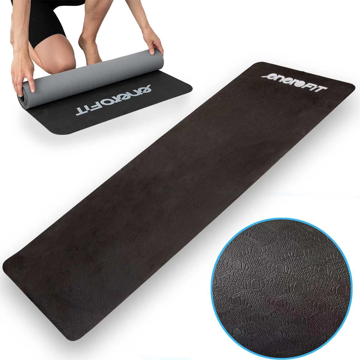 Jogos Ir Fitneso Kilimėlis Tpe Anti-slip Juodai Pilkas Enero Fit