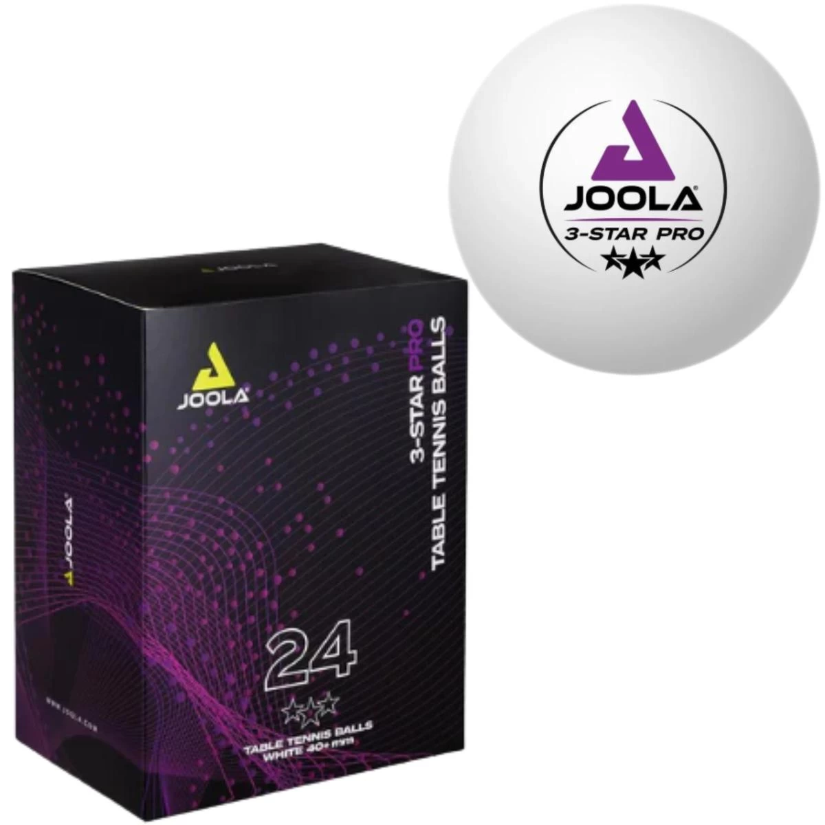 joola Pro 3 Star Stalo Teniso Kamuoliukai 24 Vnt. Balti