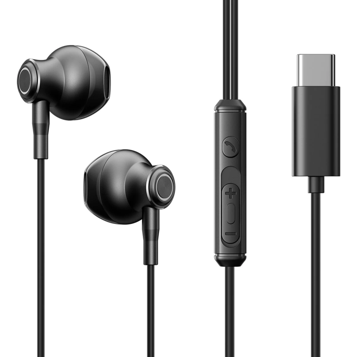 joyroom Type-c Serijos Jr-ec07 Usb-c Ausinės į Ausis - Juodos, Metalinės