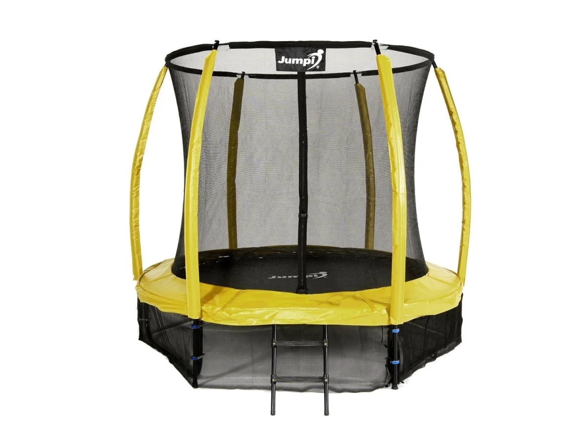 Jumpi 252 Cm/8ft Maxy Comfort Plus Geltonas Sodo Batutas Su Vidiniu Tinklu