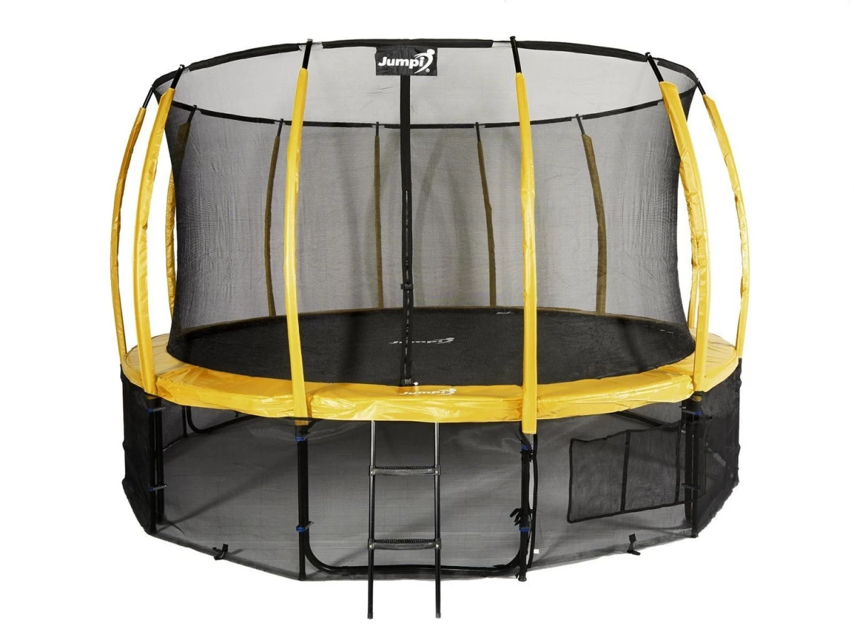 jumpi 435cm/14ft Maxy Comfort Plus Geltonas Sodo Batutas Su Vidiniu Tinklu