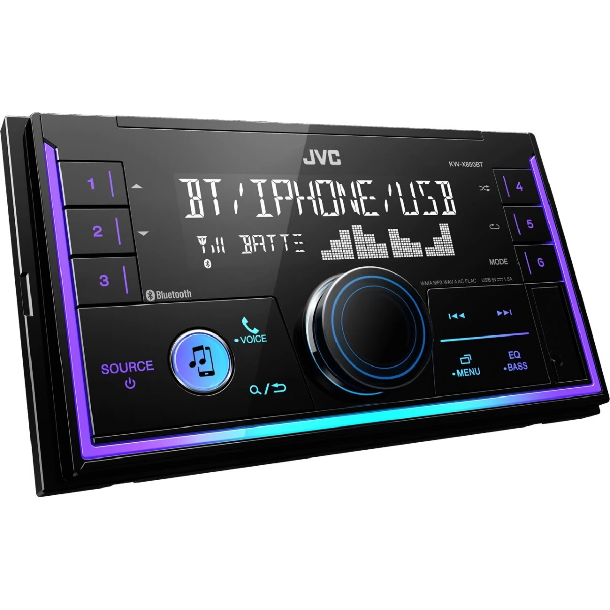 JVC, KW-X850BT 2-DIN USB MP3 magnetola su AUX ir Bluetooth
