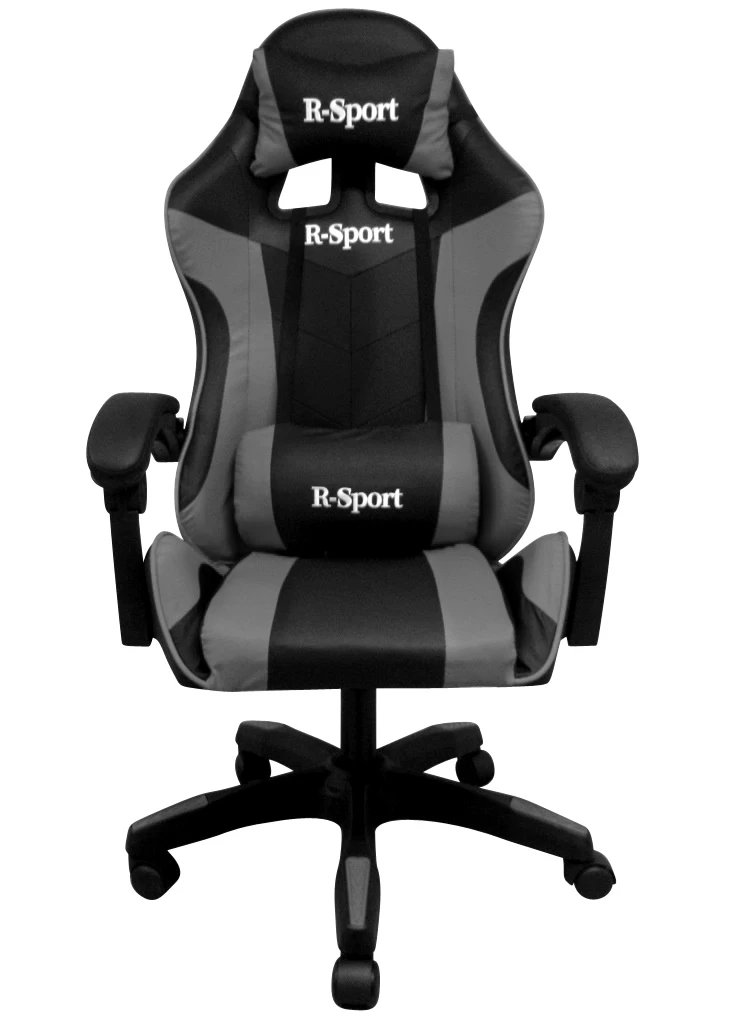 K3 R-sport Grey-black žaidimų Kėdė + Masažuoklis