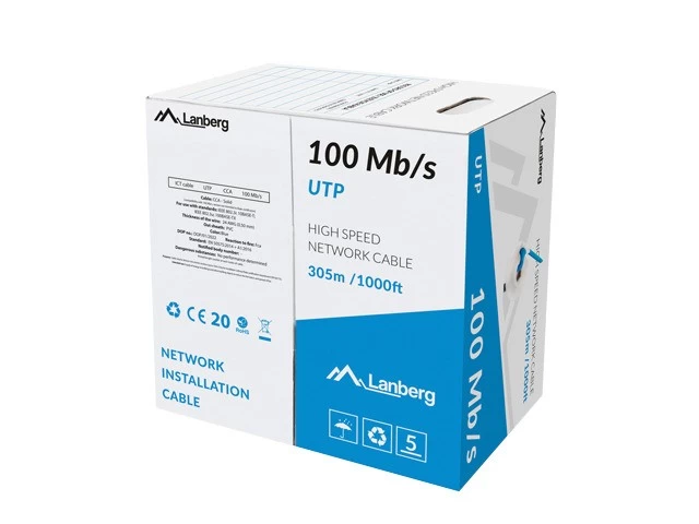 Kabel UTP Kat.5E CCA305 m drut  LCU5-10CC-0305-