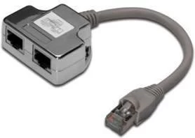 Kabelio Adapteris Rj45 / 2x Rj45 Ekrano Lizdas