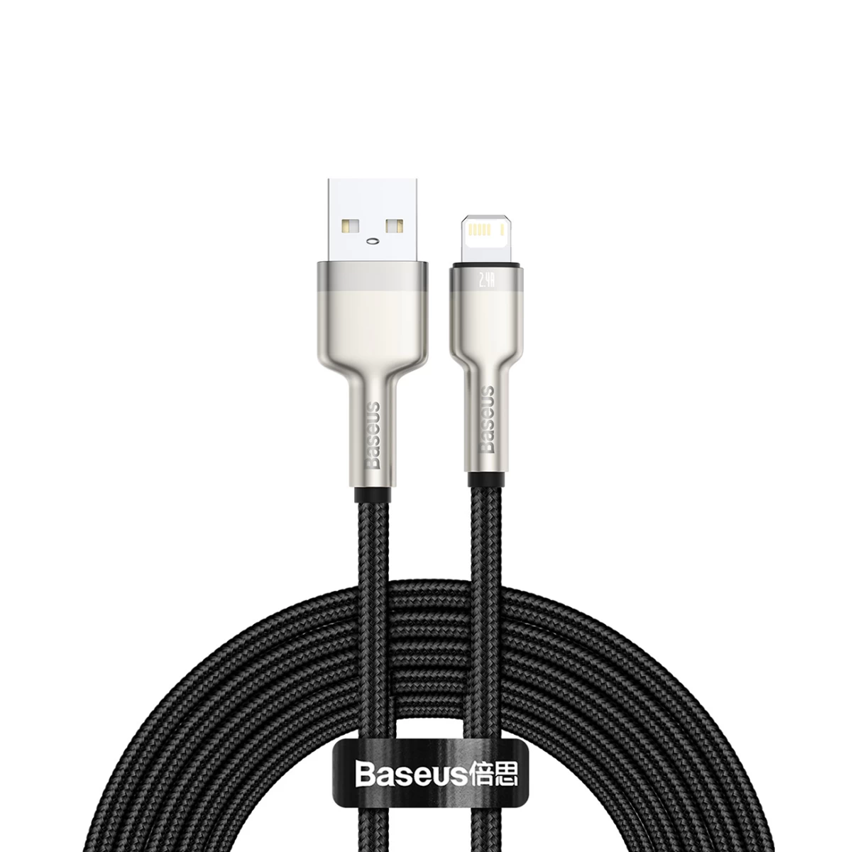 Kabelis Cafule Series Metal Data Usb-a - Iphone Lightning 2.4a 1 M - Juodas