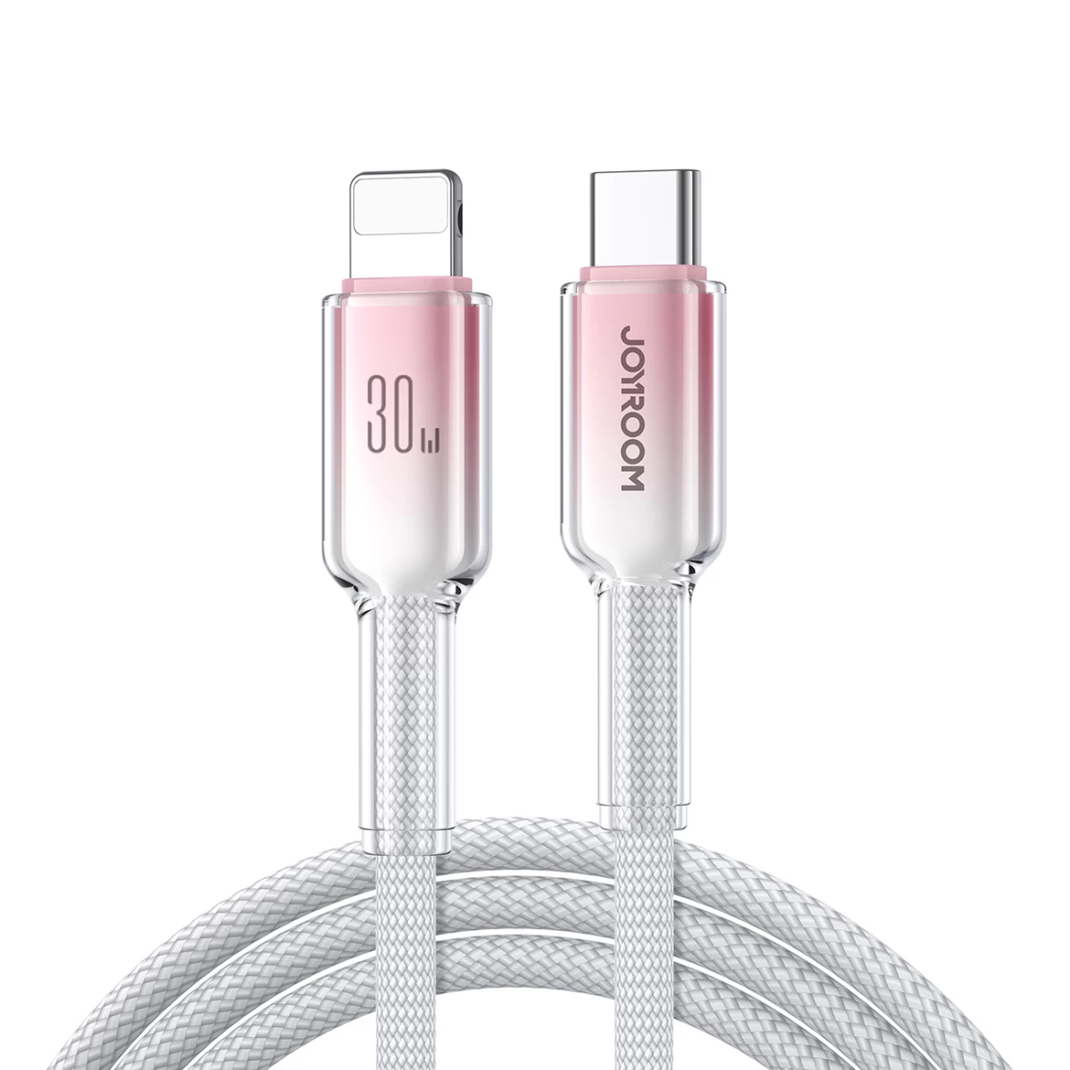 Kabelis crystal-clear Series 30w Usb-c - iphone Lightning 1,2 M - Baltas
