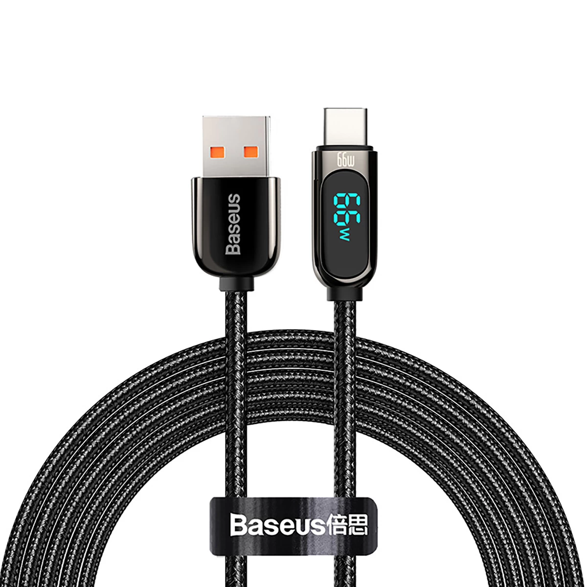 Kabelis Ekrano Greitojo įkrovimo Duomenų Usb-a - Usb-c 66w 1 M - Juodas