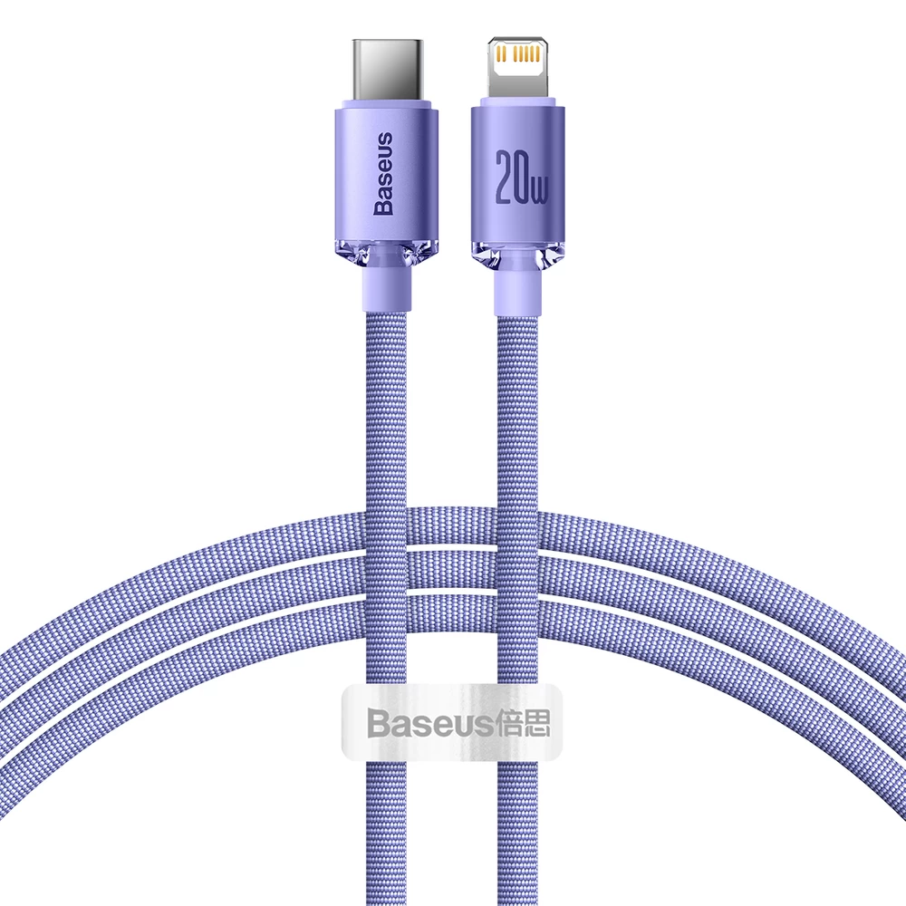 Kabelis Greitam įkrovimui Ir Duomenų Perdavimui Usb-c Iphone Lightning 20w 1,2 M Violetinės Spalvos Kabelis Greitam įkrovimui Ir Duomenų Perdavimui Usb-c Iphone Lightning 20w 1,2 M Violetinės Spalvos