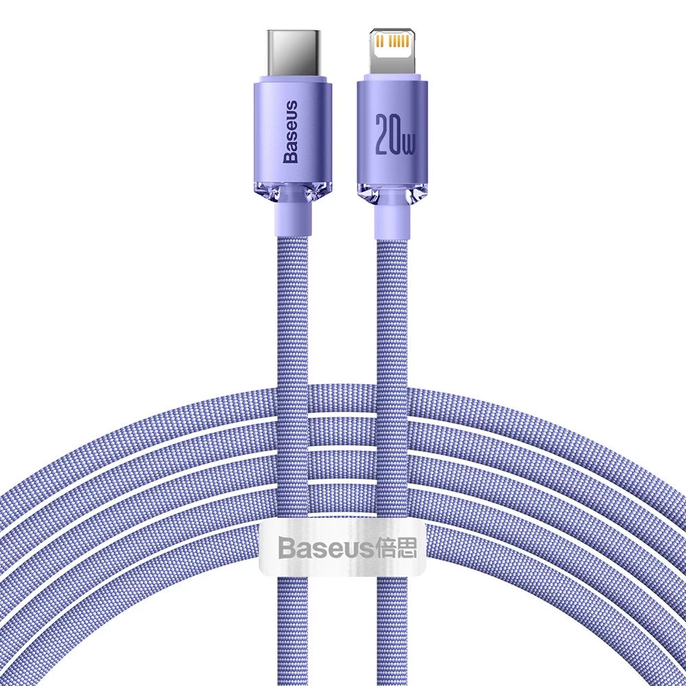 Kabelis Greitam įkrovimui Ir Duomenų Perdavimui Usb-c Iphone Lightning 20w 2 M Violetinės Spalvos Kabelis Greitam įkrovimui Ir Duomenų Perdavimui Usb-c Iphone Lightning 20w 2 M Violetinės Spalvos