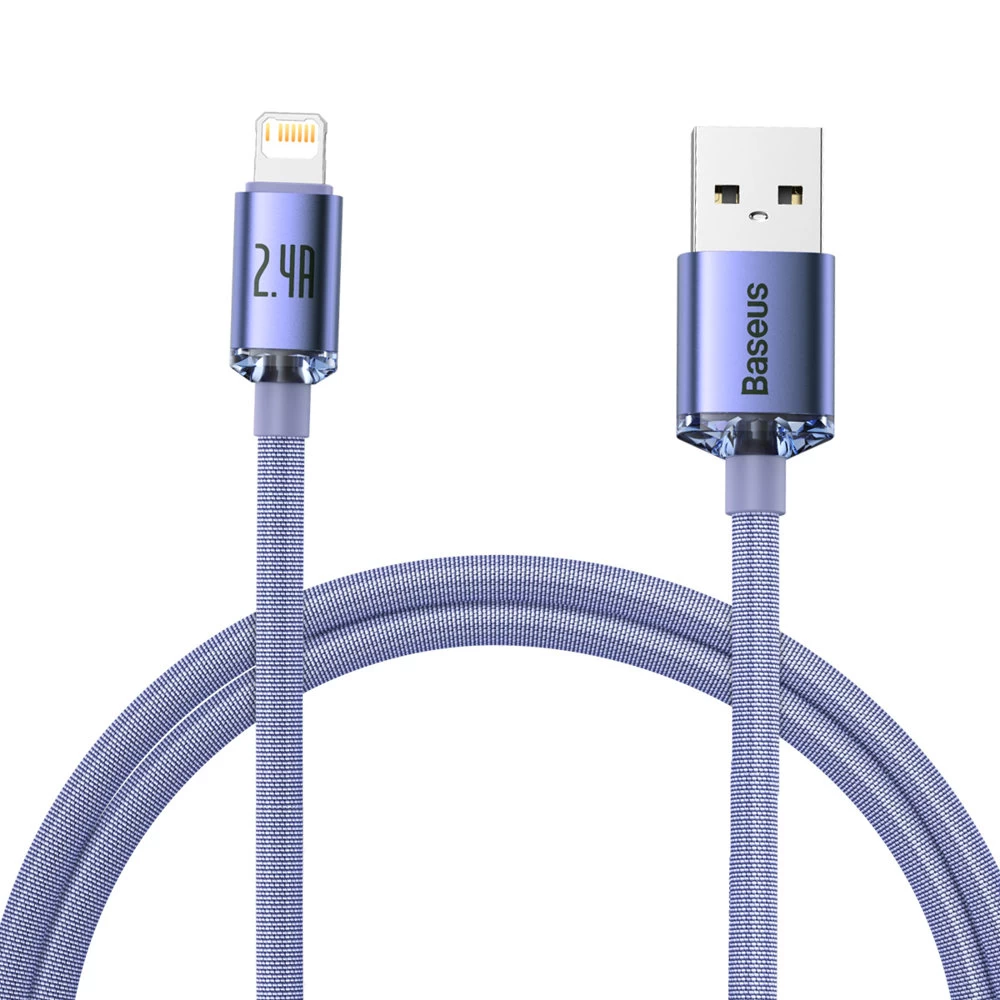 Kabelis Greitam įkrovimui Ir Duomenų Perdavimui Usb Iphone Lightning 2,4a 1,2 M Violetinės Spalvos Kabelis Greitam įkrovimui Ir Duomenų Perdavimui Usb Iphone Lightning 2,4a 1,2 M Violetinės Spalvos