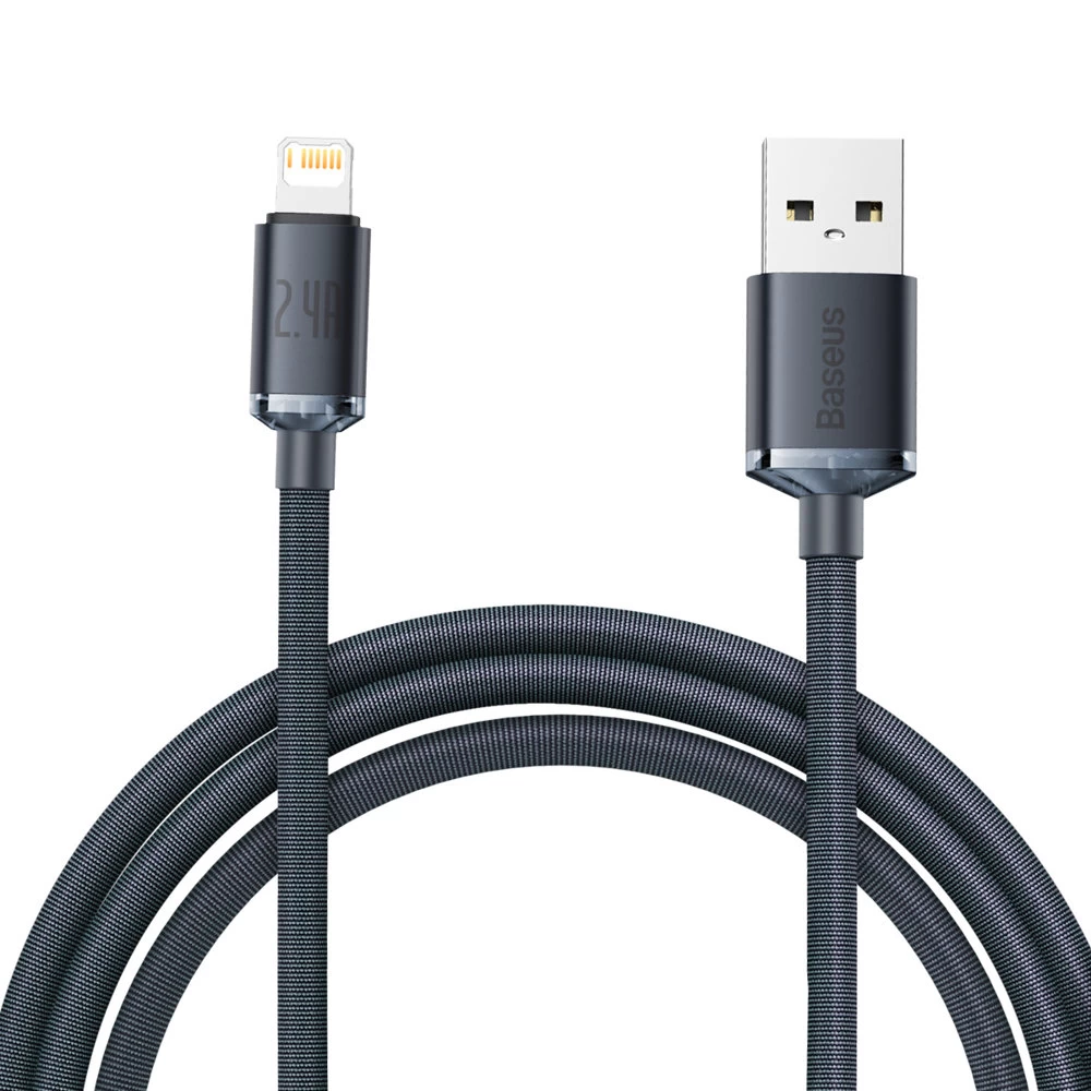 Kabelis Greitam įkrovimui Ir Duomenų Perdavimui Usb Iphone Lightning 2.4a 2 M Juodas