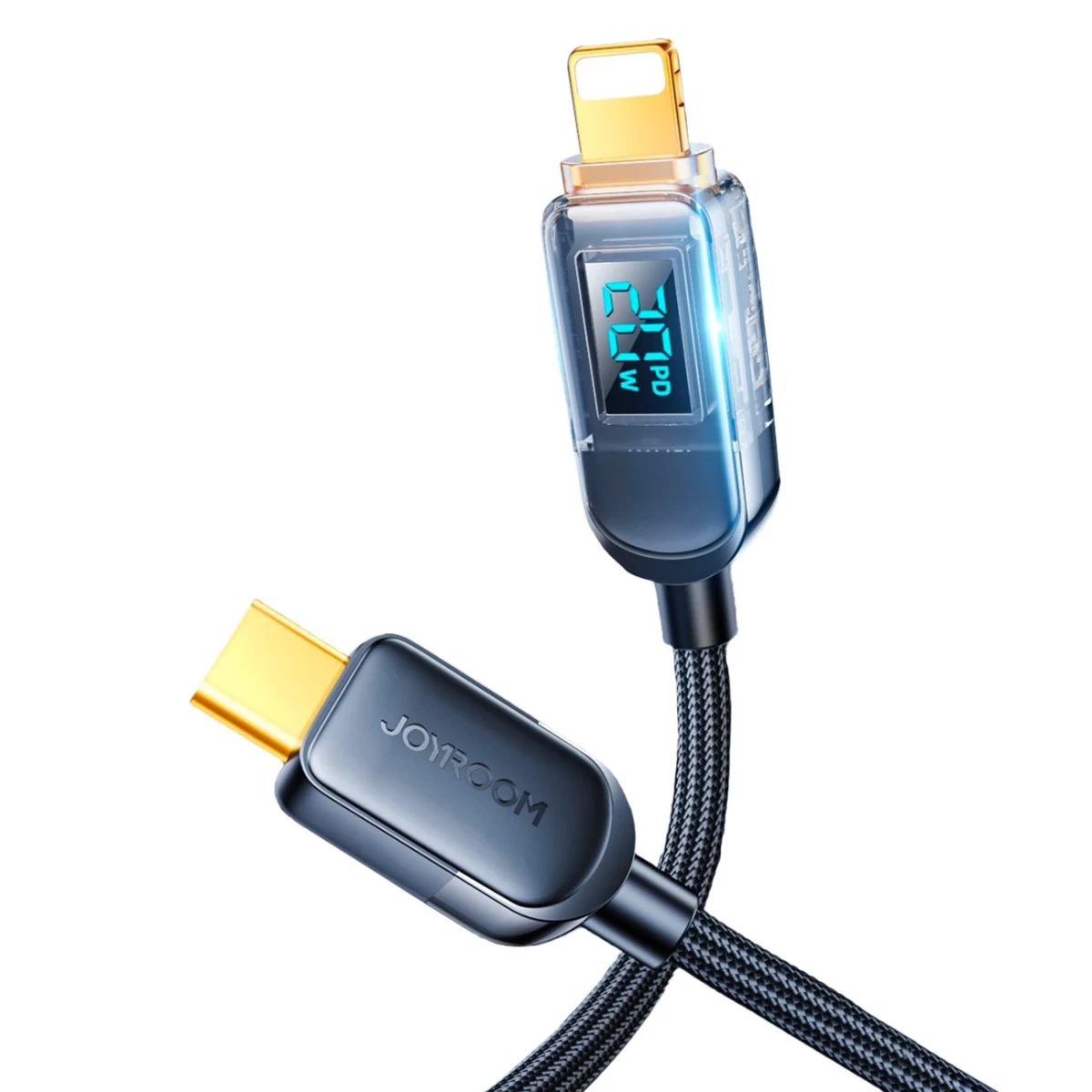 Kabelis Iphone Usb-c - Lightning Su Ekranu 20w 1,2 M Juodas