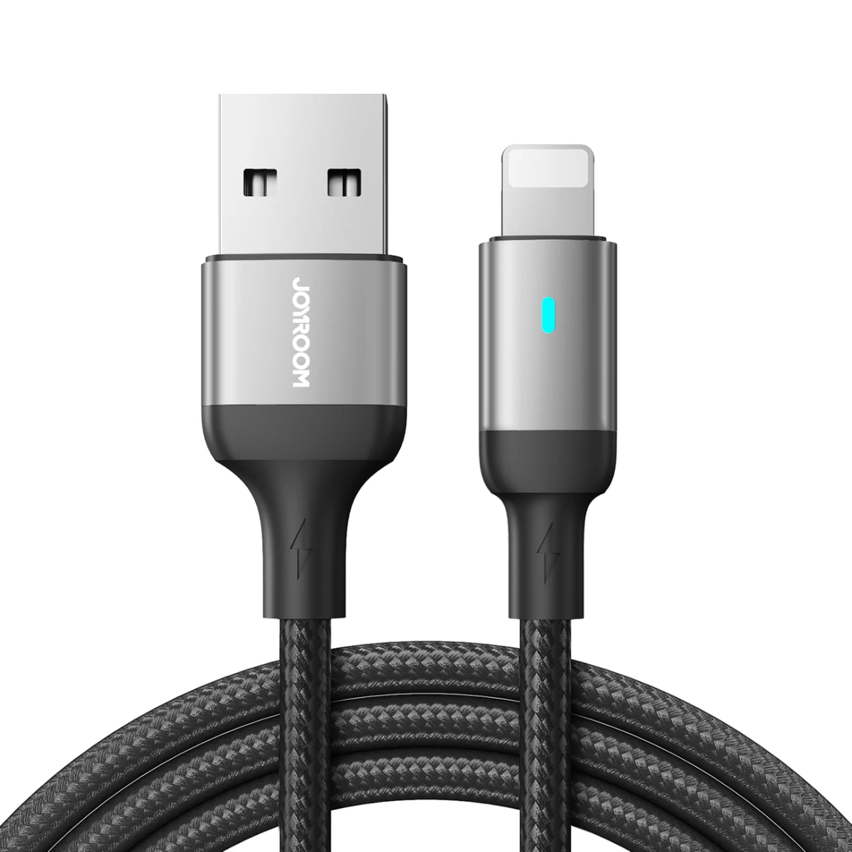 Kabelis iphone Usb - lightning Greitojo įkrovimo Laidas A10 Series 2.4a 2 M Juodas