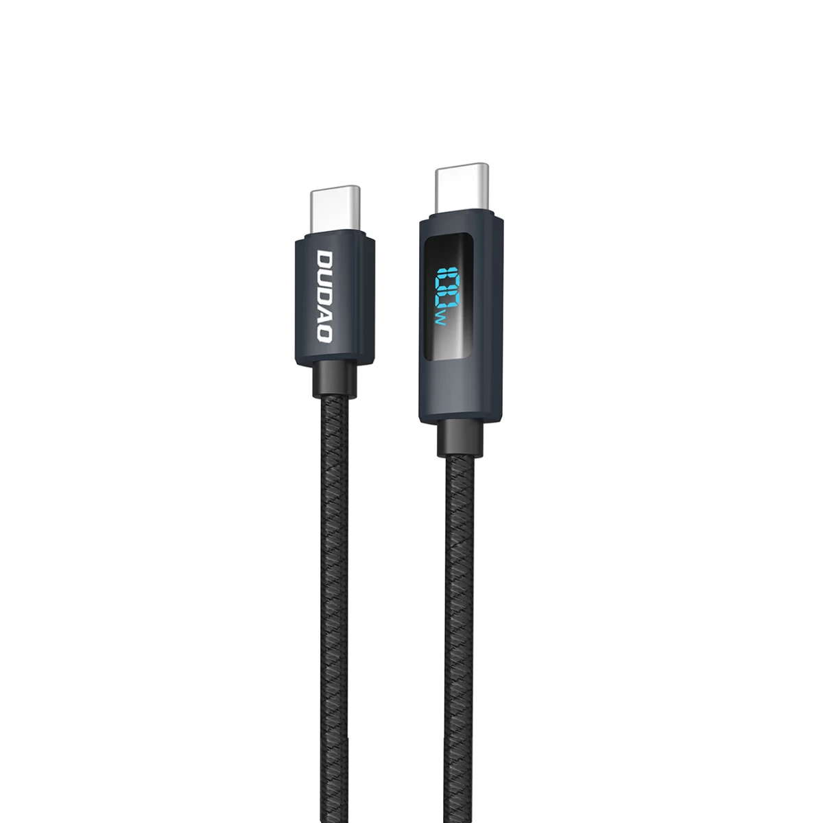 Kabelis L7c Usb-a - Usb-c 100w Su Led Ekranu 1 M - Juodas