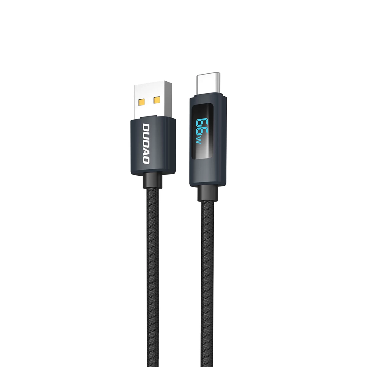 Kabelis L7t Usb-a - Usb-c 66w Su Led Ekranu 1 M - Juodas