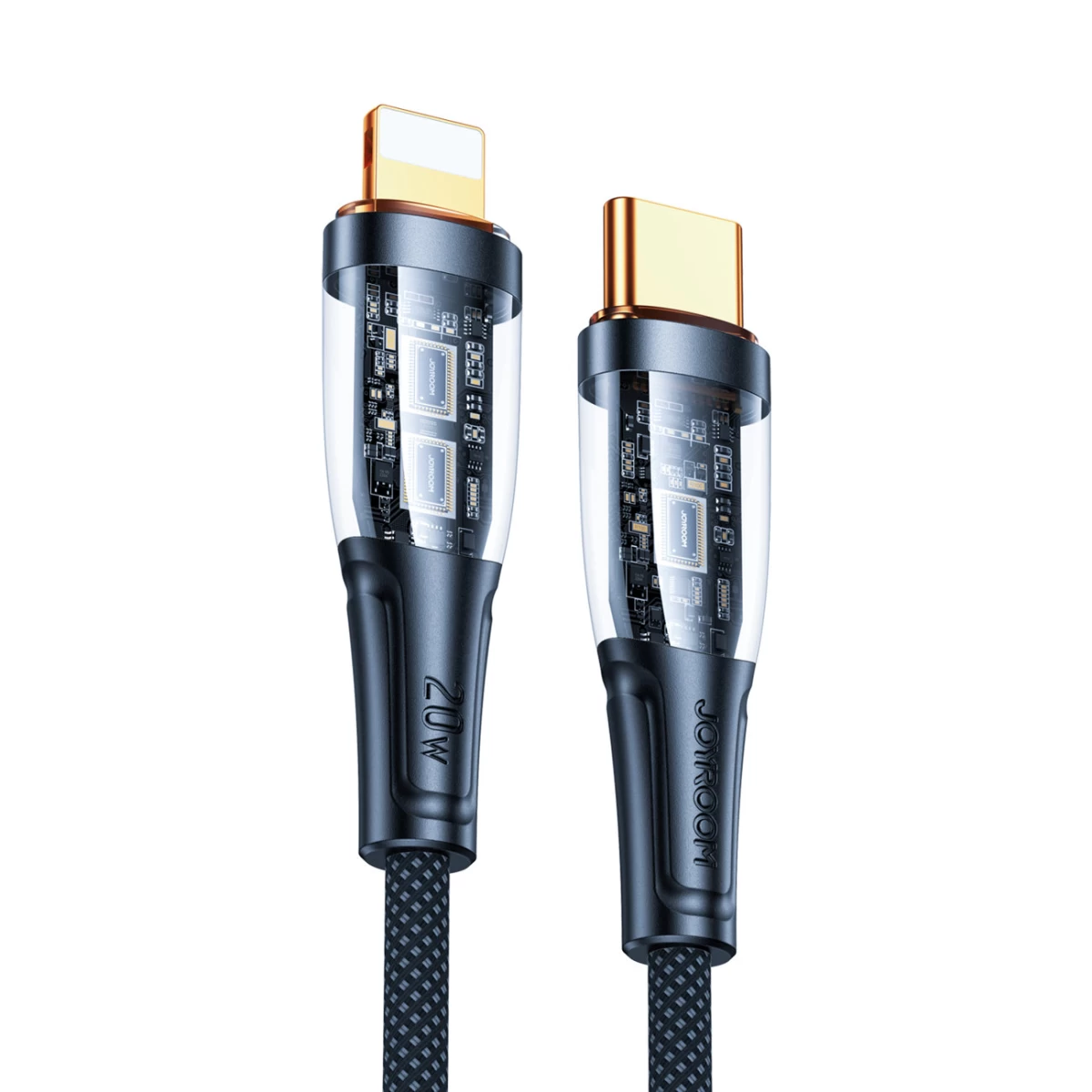Kabelis Su Išmaniuoju Jungikliu Usb-c - Iphone Lightning 1,2 M - Juodas