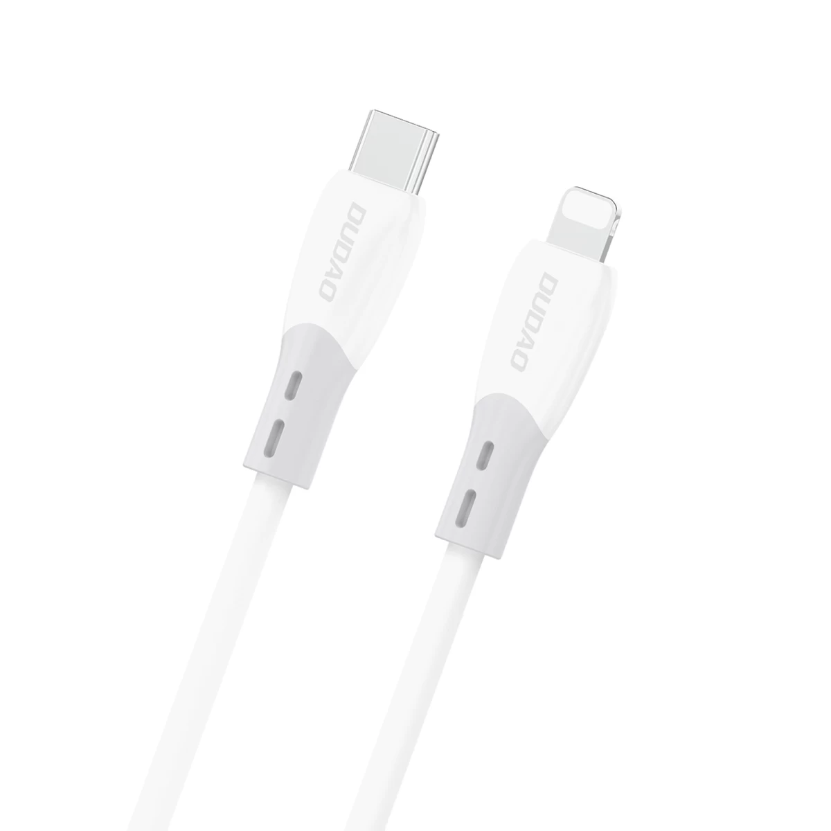 Kabelis Su Silikonine Apyranke Usb-c - iphone Lightning L25sx 30w 1 M - Baltas