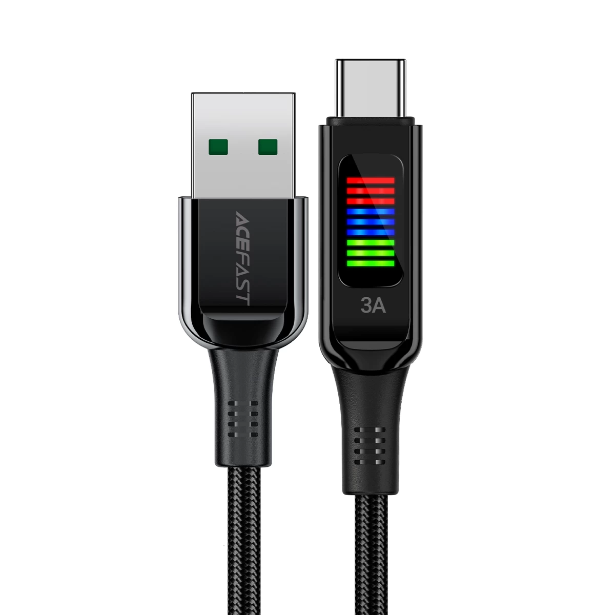 Kabelis Usb-a - Usb-c 60w Su Ekranu 1,2 M Juodas
