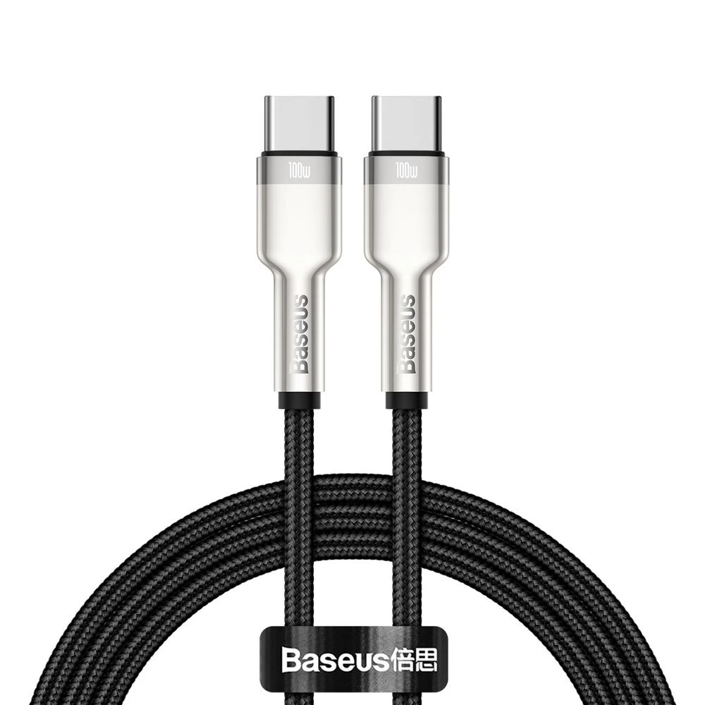 Kabelis Usb-c - Usb-c Cafule Metal Data Power Delivery 100w 1m - Juodas