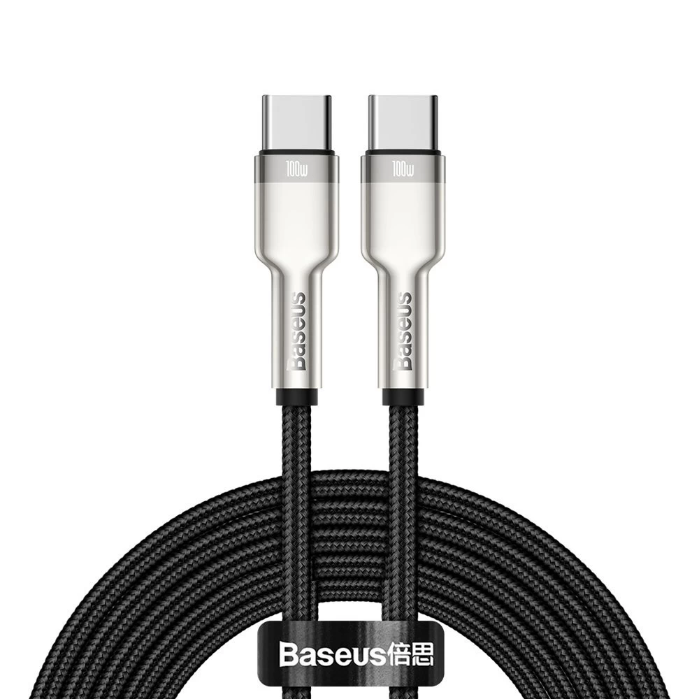 Kabelis Usb-c - Usb-c Cafule Metal Data Power Delivery 100w 2 M - Juodas