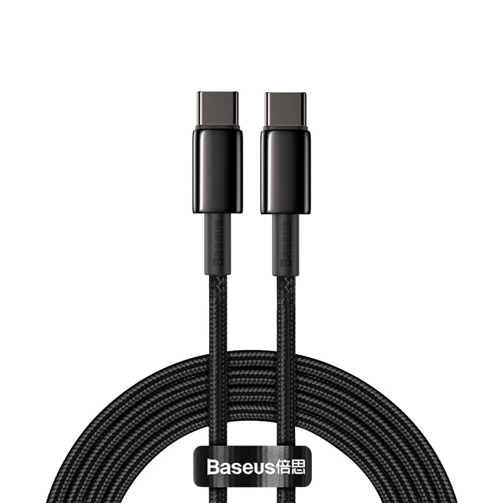 Kabelis Usb-c - Usb-c Greitasis įkrovimas 100w 2 M - Visas Juodas
