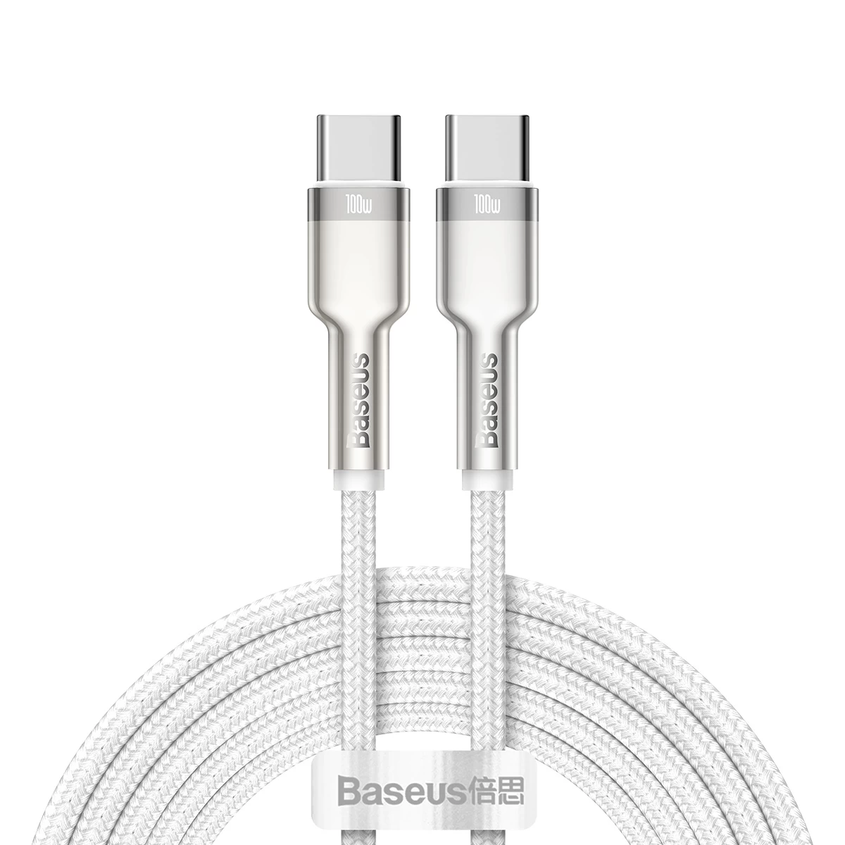 Kabelis Usb-c - Usb-c Serijos Metalinis Duomenų Perdavimo Pd Qc Scp 100w 5a 1m - Baltas