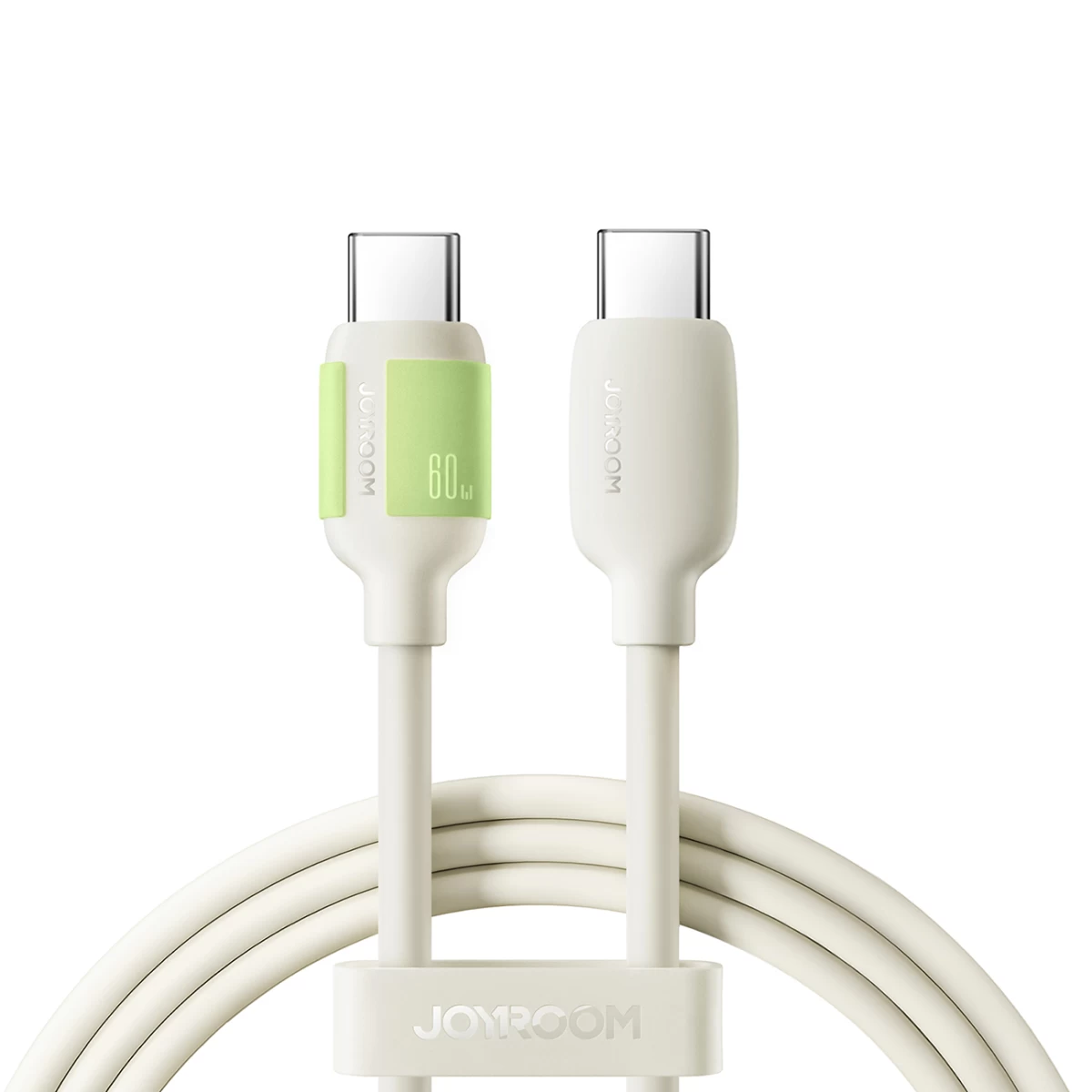 Kabelis Usb-c - Usb-c Su Fluorescenciniu Antgaliu 60w 2 M - Smėlio Spalvos