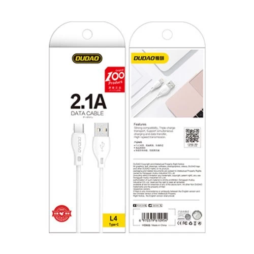 Kabelis Usb - Usb-c 2.1a 2 M Baltas