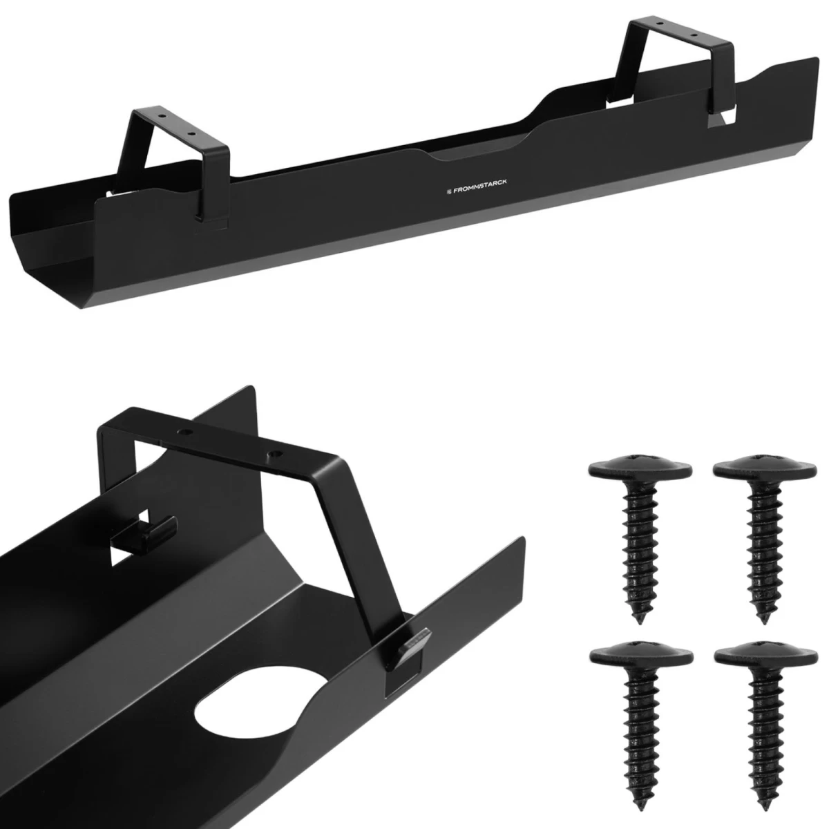 Kabelių Laikiklis Po Stalu 600x135x108 Mm Black Kabelių Laikiklis Po Stalu 600x135x108 Mm Black