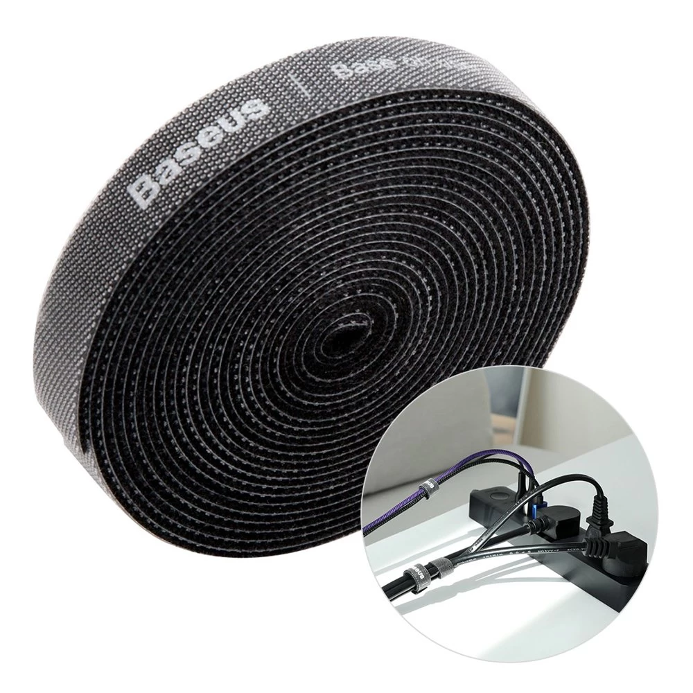 Kabelių Organizatoriaus velcro Juosta 3 M Juoda