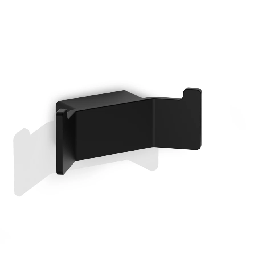 Kabliukas dvigubas Decor Walther Contract, juodas matinis 0650460