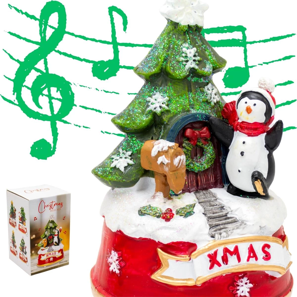 Kalėdinės Dekoracijos žaidžiantis Pingvinas