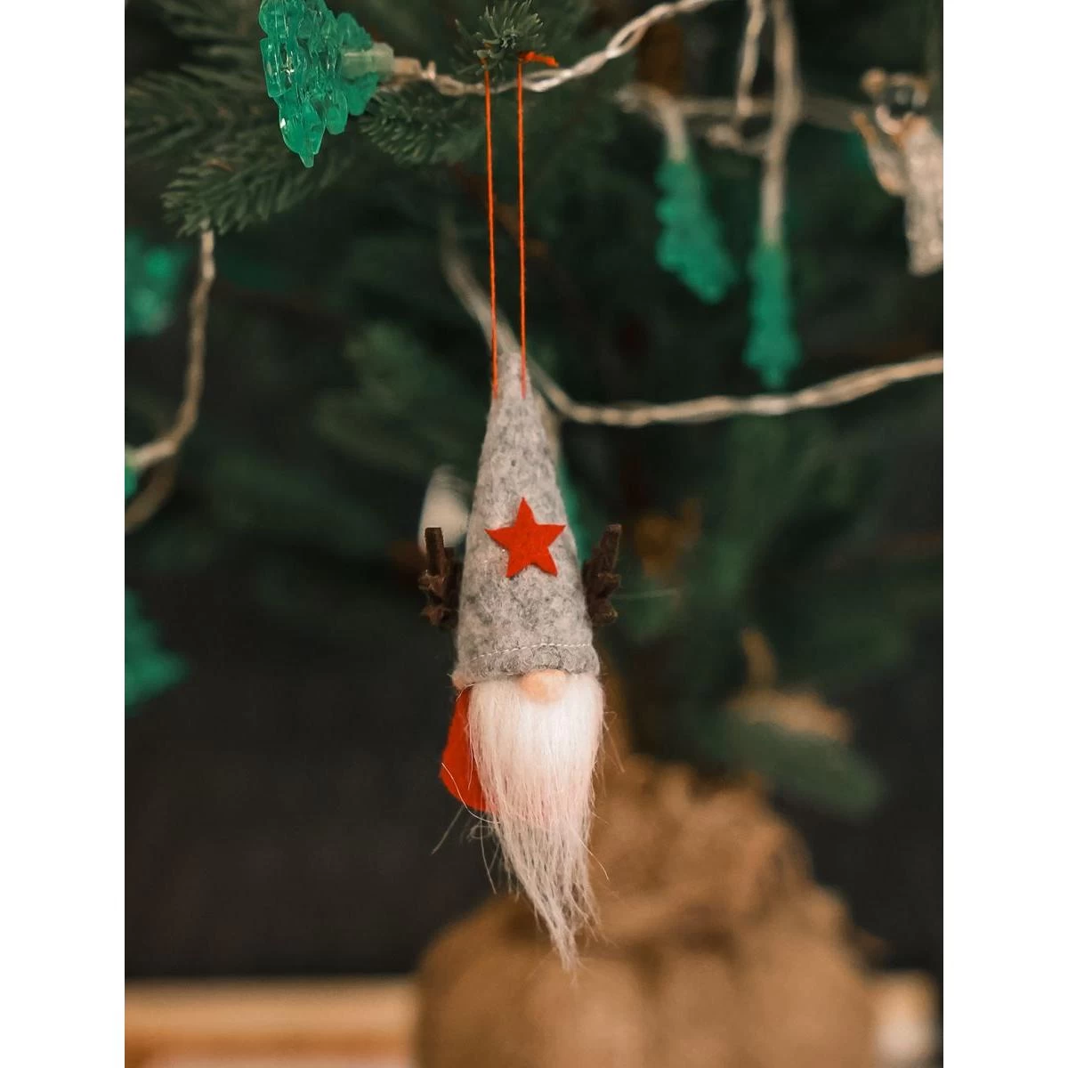 Kalėdinis Dekoratyvinis Pakabukas 9cm Pilkasis Mikis